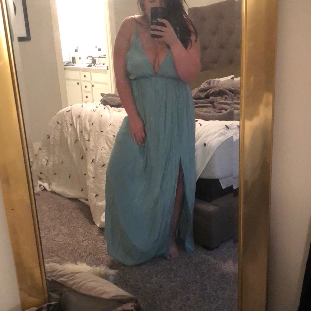 Spaghetti Strap maxi Teal Dress